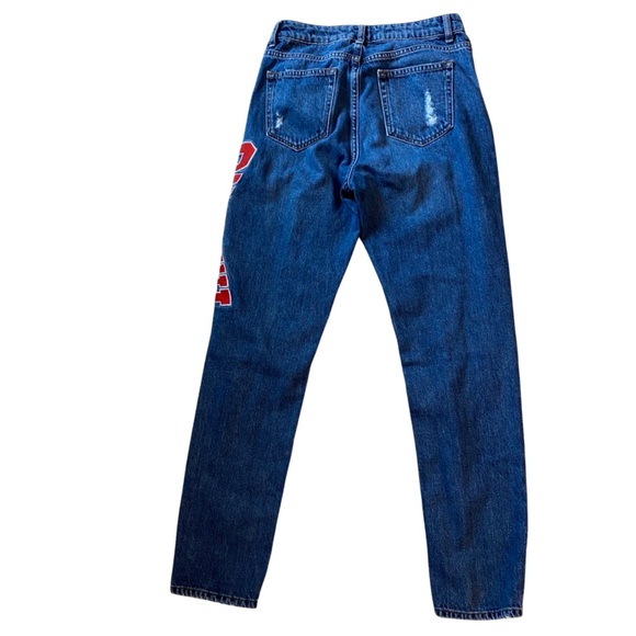 SANDRO Hortense Distressed Happening Jeans In Blue (J1) - Picture 2 of 10